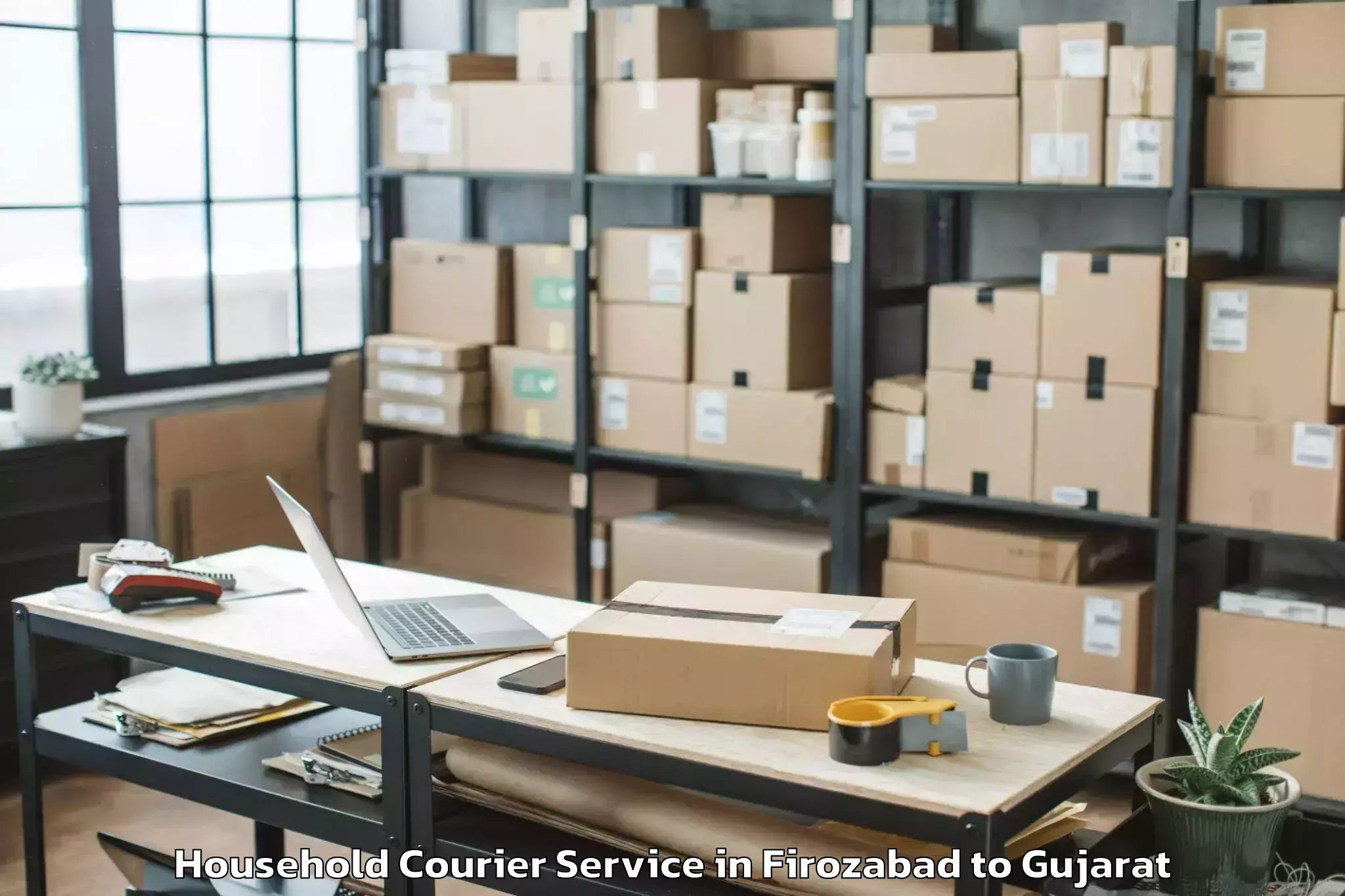 Affordable Firozabad to Visnagar Household Courier